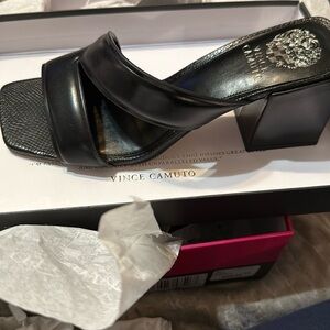 Vince Camuto Black Mules with Embellished Straps
